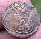 Rare     Error Double Struck 1752 Dutch Netherlands Voc 1 2 Duit Small Coin_a985
