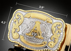 Western Belt Buckle Letter A Initial Gold Silver Tone Cowboy Rodeo Men Vaqueras