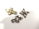 Vintage Sterling Silver 925 Cross Butterfly Charm Pendant Jewelry Lot