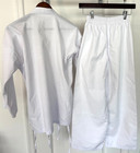 White Karate Martial Arts Gi Uniform Set Jacket Pants Size 3 Cotton Blend