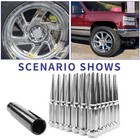 For Toyota Tundra 07-2022 Chrome M14x1 5 Wheel Spike Lug Nuts 4 4  Tall   1 Key