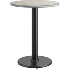 24  Round White Laminate Table Top With Base - Standard Height Restaurant Table