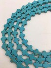 Blue Or White Howlite Turquoise Cross Beads 12x16mm 15 5  Strand