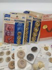 Lot Of Vintage Buttons Brown Tan Silver Gold 47 Cards Plus Loose See Pictures