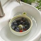 Self Rinsing Berry Washing Ceramic Bowl  7   Ceramic Berry Basket With Holes 