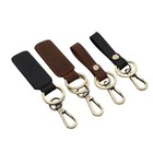 Men Creative Metal Leather Key Chain Ring Keyfob Car Home Keyring Keychain Gift
