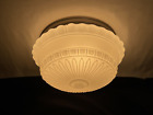 Antique Vtg Repro Art Deco Glass Flush Mount Ceiling Light 1920s 30 1940 Kitchen