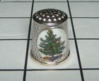 1985 Authentic Christmas Tree Silver Hummel Enamel Thimble Ars Limited Edition