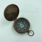 Nautical Brass Finish Compass With Lid Vintage Antique Mini Pocket Style Pendant