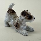 Sugar Glaze Dog Porcelain Figurine Wire Hair Fox Terrier Airedale - Vintage