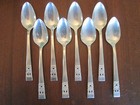 Set 8 Tea Spoons  Vintage Oneida Community Silverplate Coronation Pattern Lovely