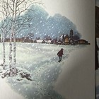 Vintage Mid-century Christmas Card Boys Town Boy In Snowy Landscape