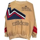 Vintage 80s Adidas Lake Placid Usa Olympic Ski Jumping Crewneck Mens Large