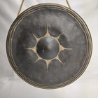 Vintage Thai Burmese Nipple Gong Hand Hammered Bronze 7  Sun Etched Meditation