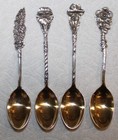 Harlequin Floral Demitasse Sterling Silver Spoons  Set Of 12 Reed  barton Wbox