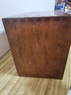 Vintage Wood Bread Box Canister Set 2pc Brass Eagle Cutting Board Americana Mcm