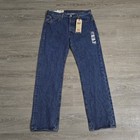 Levis 501 Jeans Men s 32x32 Original Fit Straight Leg Button Fly Dark Wash Denim