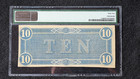 1864  10 Confederate States Of America Note T-68 Pmg Uncirculated Grade 62