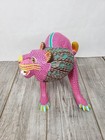 Mexican Oaxacan Lion Painted Wood Carving By Jose Hernandez   Sons