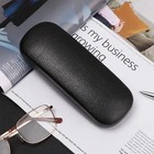 New Clam Shell Hard Eyeglasses Pu Glasses Case Black W microfiber Cleaning Cloth