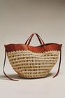Anthropologie Raffia Leather-trim Bag 