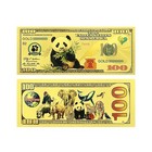 8pcs Gold Foil Banknotes Endangered Animals  100 Dollar Commemorative Bill Gift