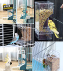 No Mess Bird Feeder Water Dispenser Set  Automatic Parrot Feeder Cage
