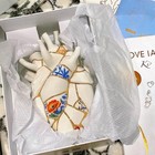 Ceramic Heart-shaped Vase Collectible Desktop Decoration Gift Box Set In Stock