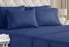 Size Sheet Set - 6 Piece Set - Hotel Luxury Bed Sheets - Extra Queen Navy Blue