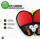 Duo Carbon Table Tennis Paddles Set Of 2 With 3 Star Ping Pong Balls
