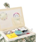 Medium Sewing Basket Box Supplies Organizer Kit Storage Bean Green Gift