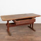 Red Painted Pine Farm Table With Drawer  Sweden Circa 1820-40