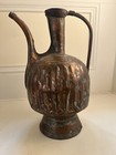 Antique Hand Hammered Middle Eastern Copper Water Pitcher Primitive 12   