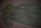 Civil War Victorian Cotton Day Dress Handmade Soft Green Wblack Vine Print - Xl
