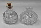 Lot Of 2 Vintage Clear Glass Vanity Perfume Bottles     Ribbed   Starburst