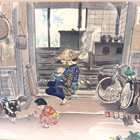 Sanzo Wada Signed Japanese Woodblock Print  farm Family  Vintage