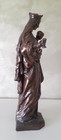 Antique Art Nouveau Bronze Queen Of The Clergy Signed On The Base Jules Dechin