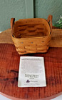 Longaberger 1992 Sweet Basil Booking Basket W  Original Paperwork   Collectible