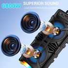 6800w Portable Bluetooth Speaker Dual Sub Woofer Party Heavy Bass Sound System