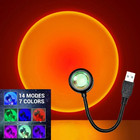 1pc Usb Led Sunset Projector Lamp Plug Play Atmosphere Night Light Decor Led