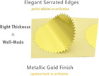 100pcs Gold Embossed Foil Blank Certificate Self-adhesive Sealing Stickers - Per