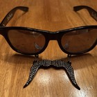 Sun Staches Unisex Mustache With Diamonds Novelty Sunglasses