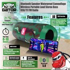 2x Bluetooth Wireless Portable Speaker Waterproof Stereo Bass Fm Radio Loud Camo