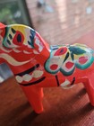 Vtg  3  Dala Horse Akta Dalahemslojd Swedish Hand Painted   Carved Multicolor 