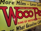 Large Rare Woco Pep Motor Oil Porcelain Enamel Sign Size 30  