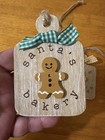 3 Gingerbread Man Cookie Wood Ornaments Baker Baking Christmas Cutting Board New