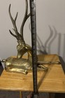 Vintage Brass Deer Stag Resting Sarreid  1970s   20inch   Hollywood Regency
