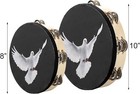 Set Of 2 Tambourine 10 And 8 Dove Church Tambourine With Double Row Jingle W