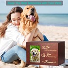 Pet Memorial Urn Wooden Cremation Box With Photo Frame For Dog Cat