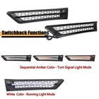 Switchback Led Drl Signal Hood Grille Vent Kit For 18-25 Freightliner Cascadia